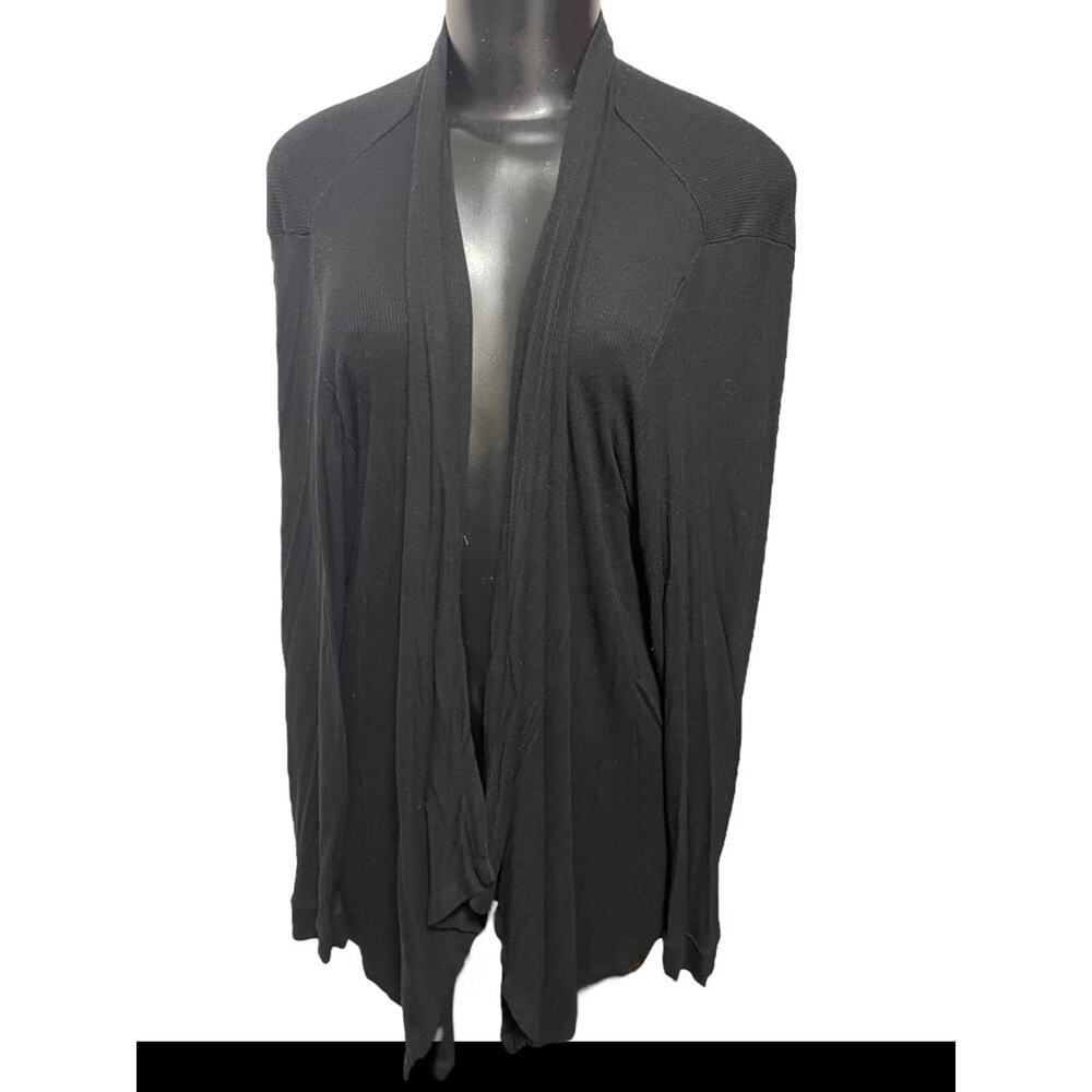 3X INC International Concepts Black Long Sleeve Womens Soft Knit Cardigan